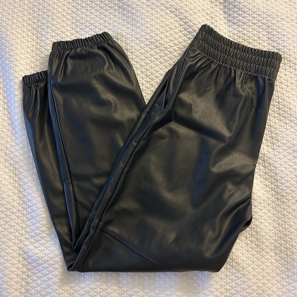 Pleather joggers